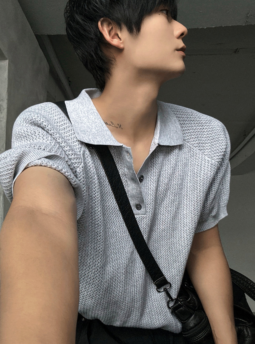 Peanut Openwork Short Sleeve Knit
