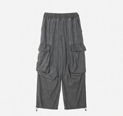 Summer Cool Cargo Banding Denim Pants