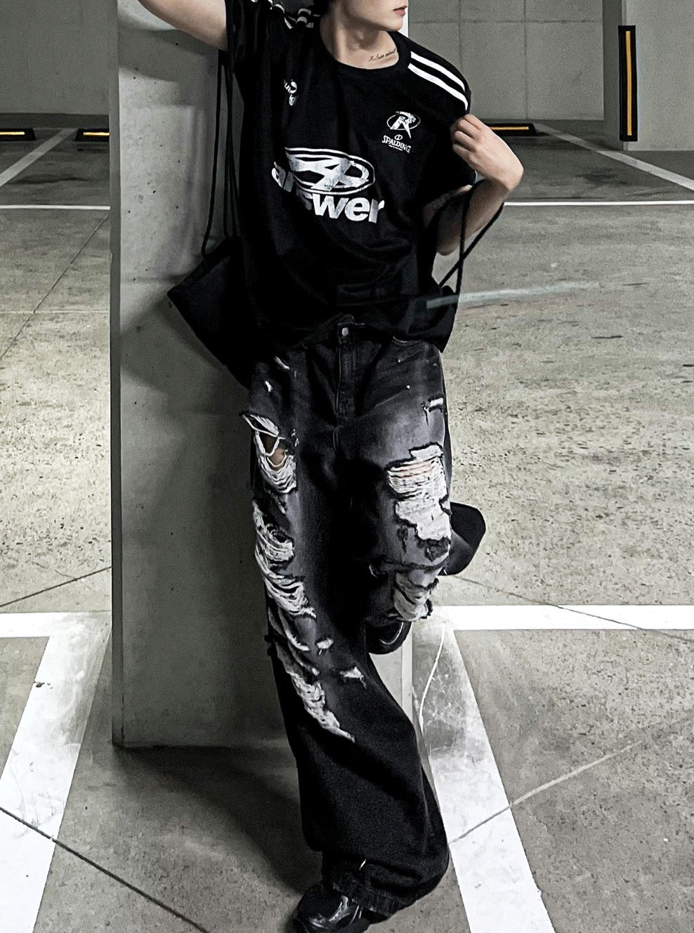 Denim Destroyed Pants