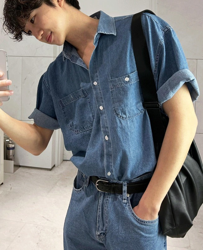 Summer Semi-Wide Denim Pants