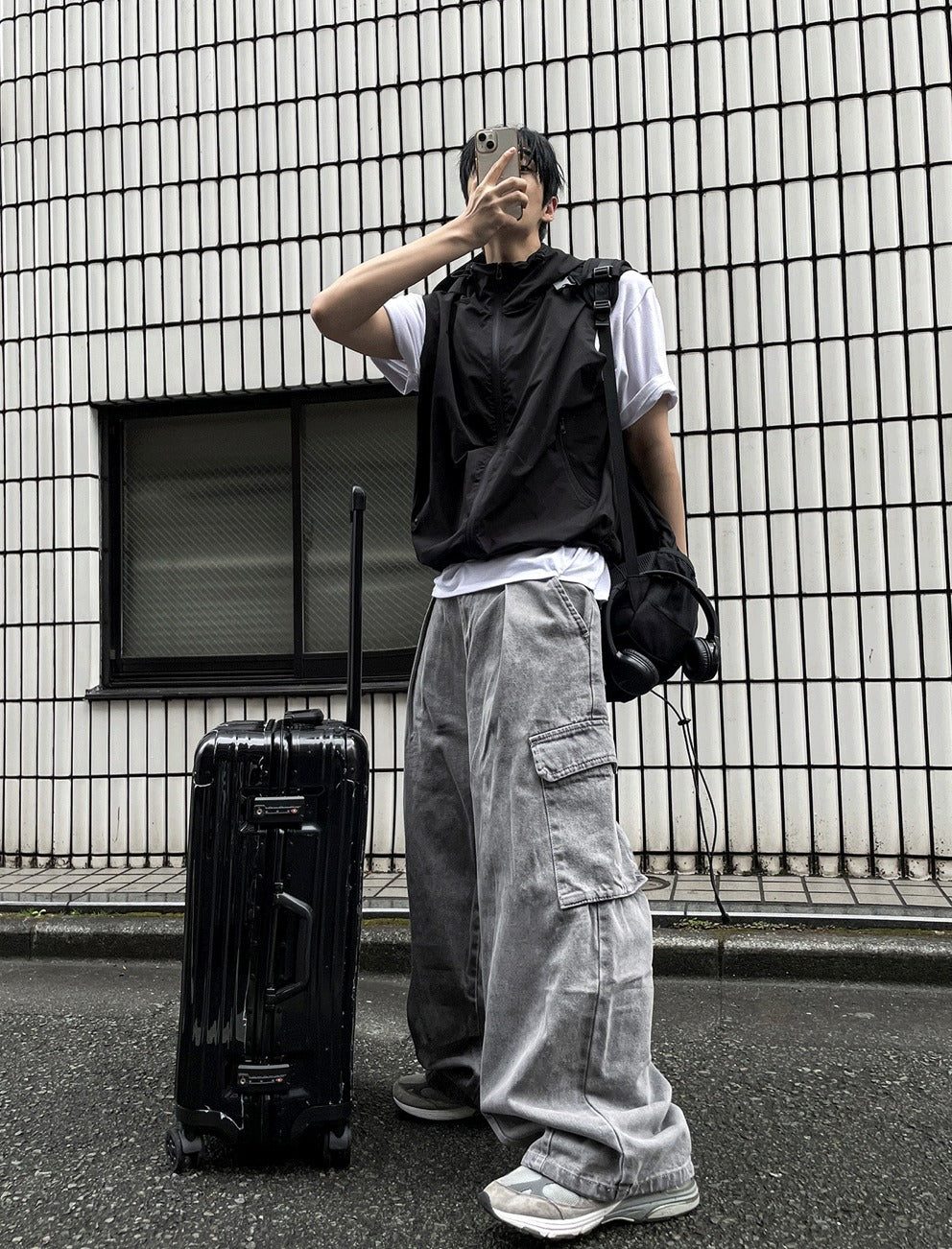 Pigment Balloon stitch Cargo Denim Pants