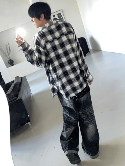 Cutting Detail Oversized Fit Shirt