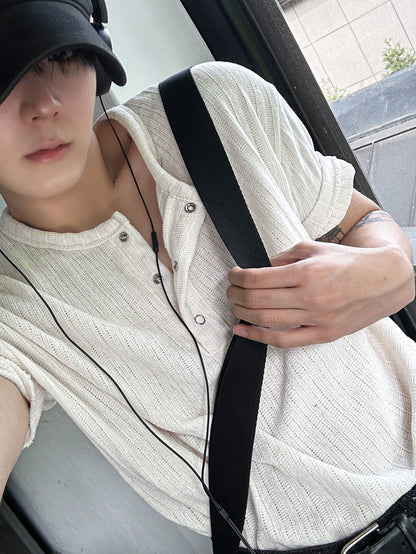 Beloa Golgi Henley Neck Short Sleeve