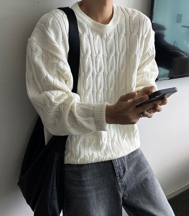 cable cosyharu semi-over knit
