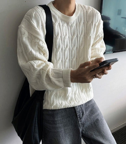 cable cosyharu semi-over knit