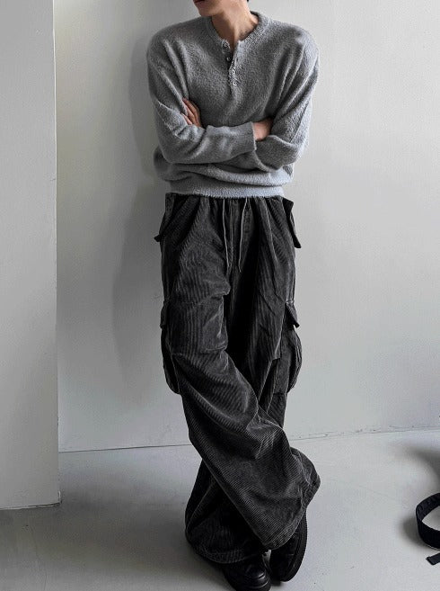 Corduroy Pigment-Dyed Cargo Training Pants