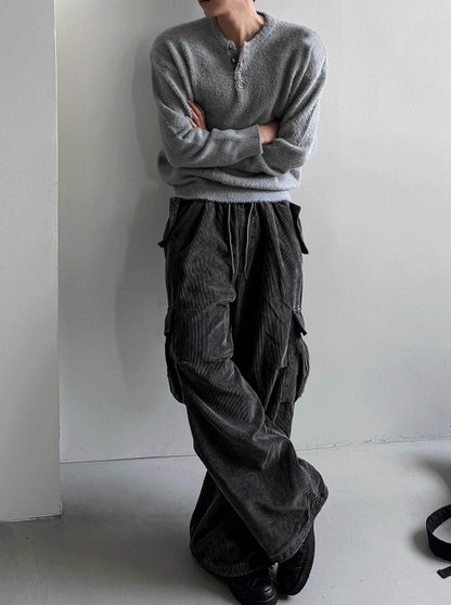 Corduroy Pigment-Dyed Cargo Training Pants
