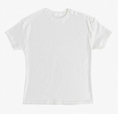 Muscle Fit  Henley Neck Short Sleeve Knit