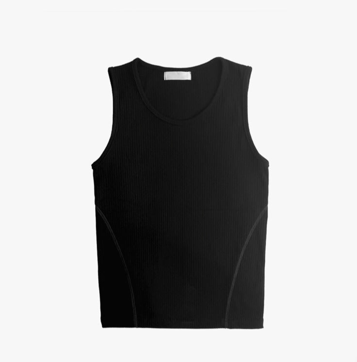Muscle fit side stitch ribbed sleeveless for inner wear