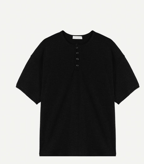Rashcan Waffle Henley Neck Short Sleeve