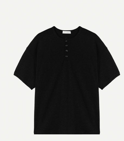 Rashcan Waffle Henley Neck Short Sleeve