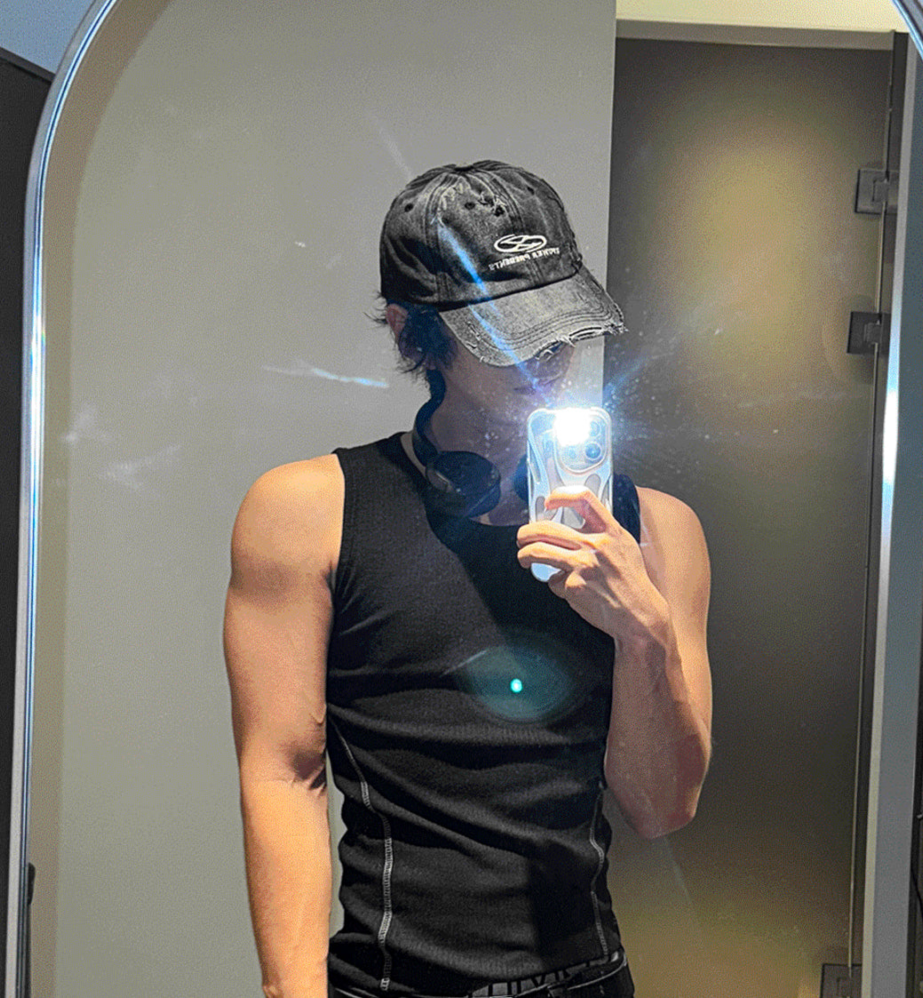 Washed Black Denim Distressed Baseball Cap