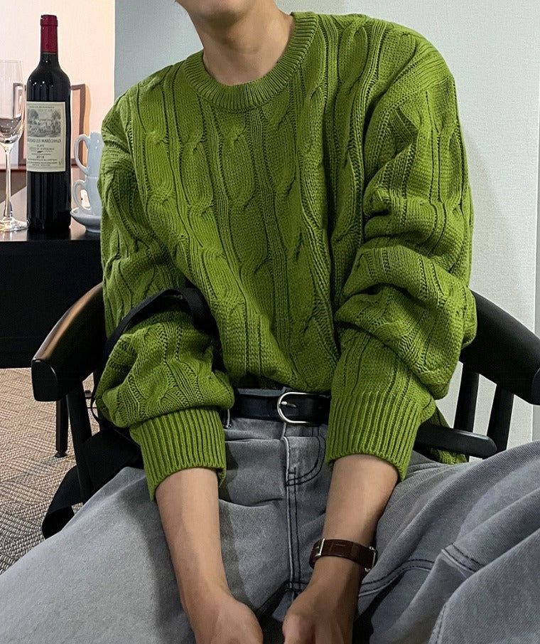 cable cosyharu semi-over knit