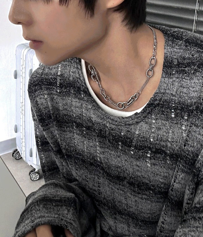 Double Layered Necklace [ Silver ]