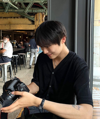 Linen Short Sleeve Cardigan