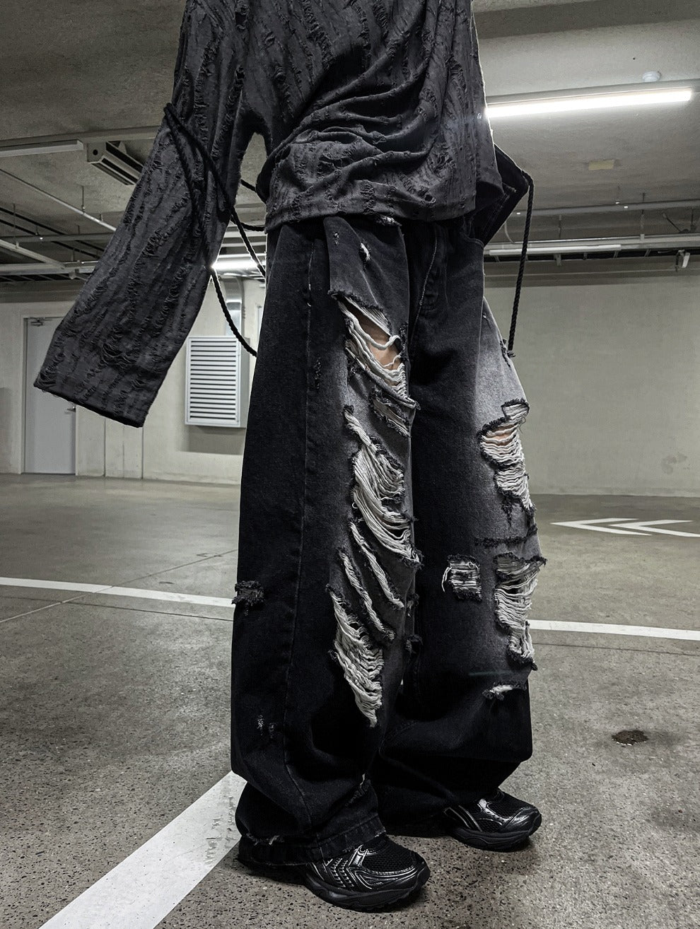 Denim Destroyed Pants