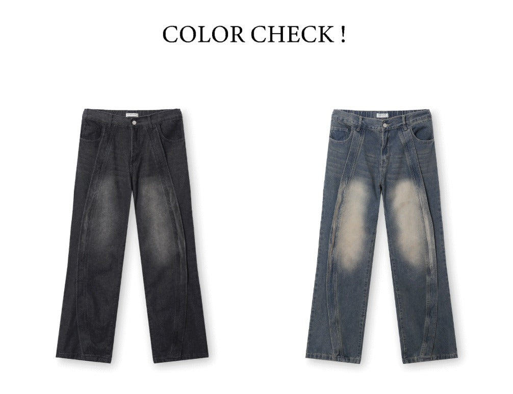 Shabey Banding Wave Washing Denim