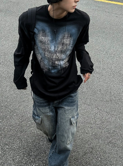 Hand Spray Brush Long Sleeve T-shirt