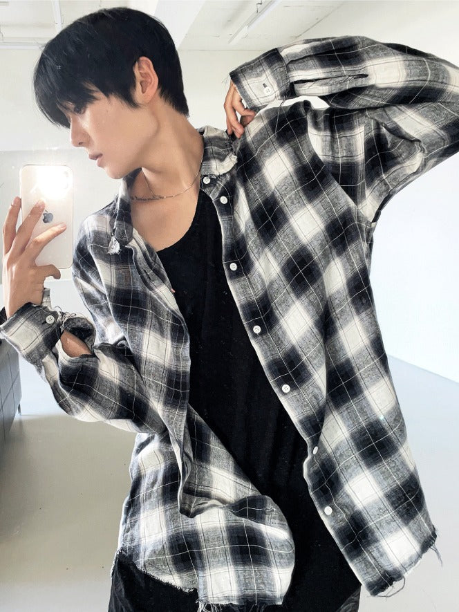 Cutting Detail Oversized Fit Shirt