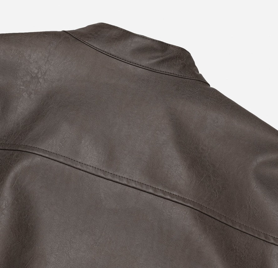 two-way biker leather jacket