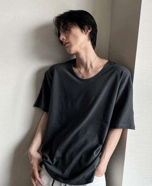 shaping round semi-wige short-sleeved T-shirt