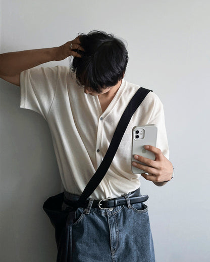 Linen Short Sleeve Cardigan