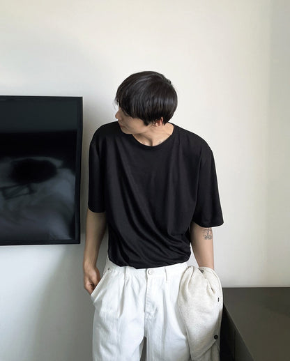 Inner U-Neck Silky Short Sleeve Tee