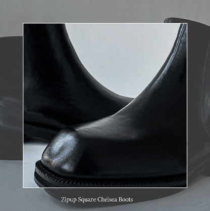 Cosyharu Zip-up Chelsea Boots