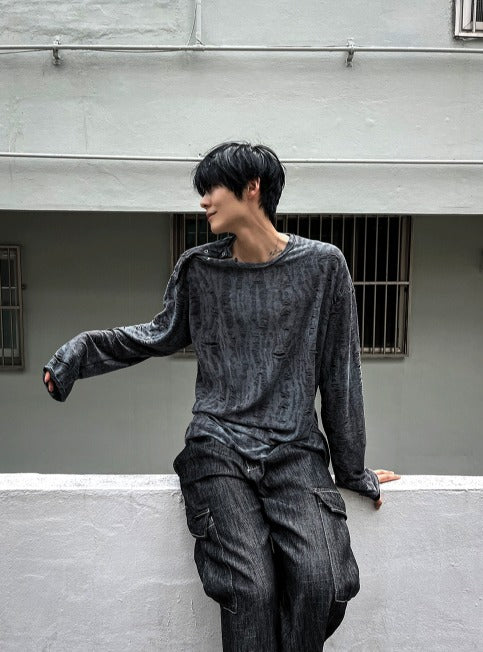 zeneric grunge 4 button long-sleeved t-shirt