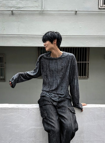 zeneric grunge 4 button long-sleeved t-shirt