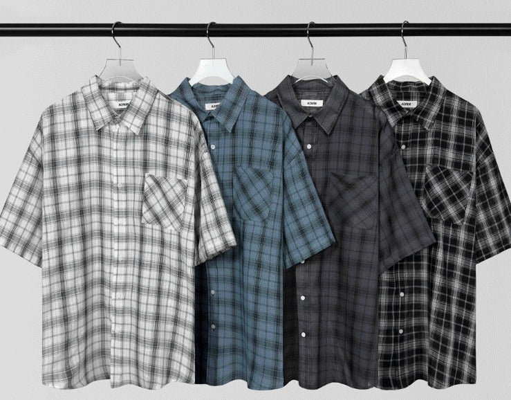 Thin Check Dark & Light Short-Sleeve Shirt