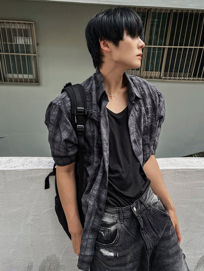 Parun Check Linen Short Sleeve Shirt