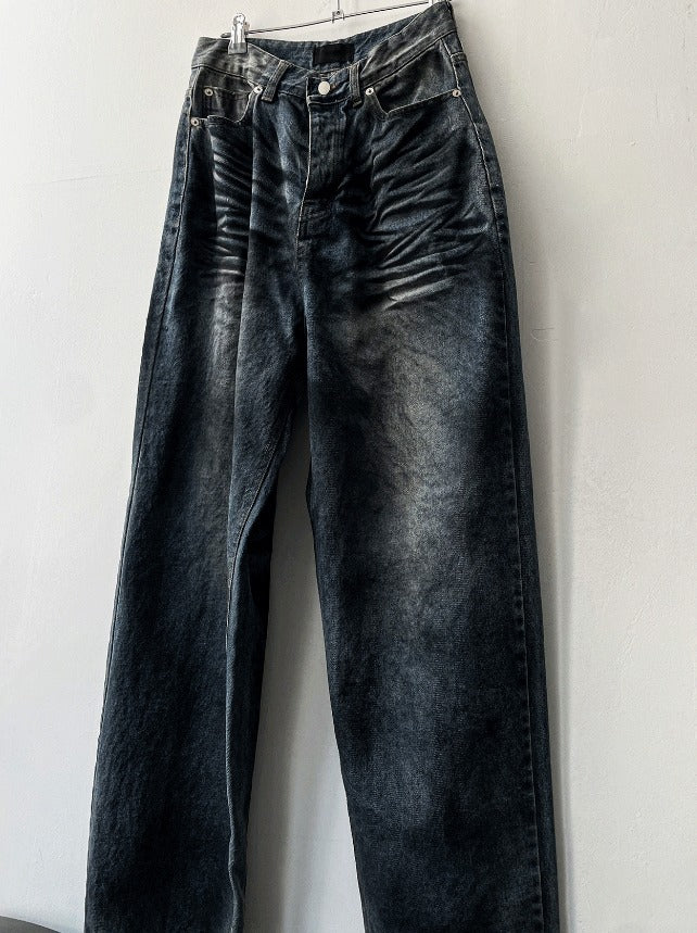 mud-Washing denim pants