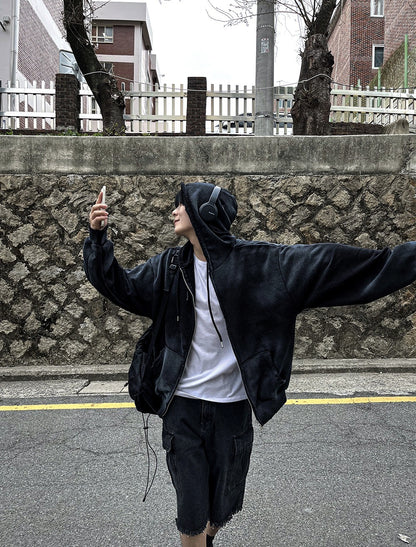 Runderwall Semi-Crop Hoodie Zip-Up