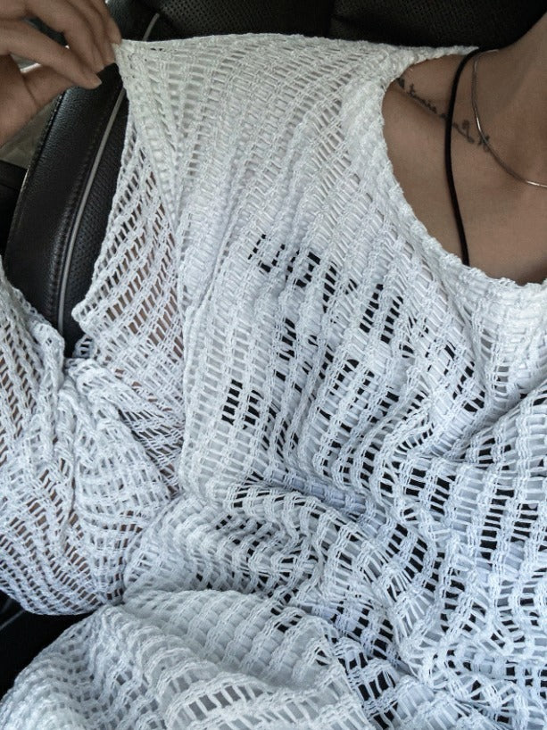 Munts Grunge Mesh Printed Knit