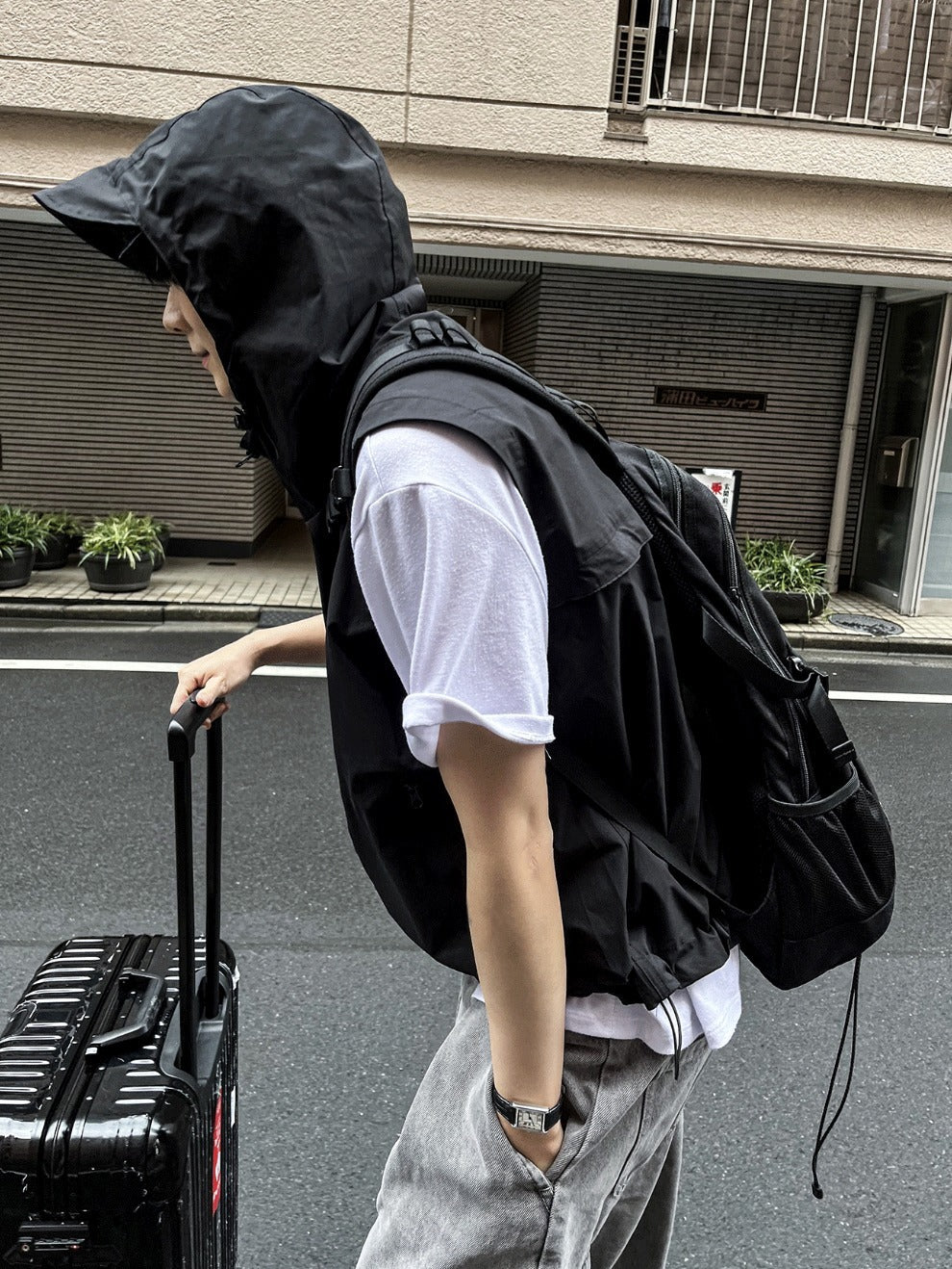 Techwear Nylon Hood Vest