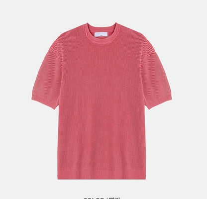 Dominic Pigment Round Neck Short Sleeve Knit