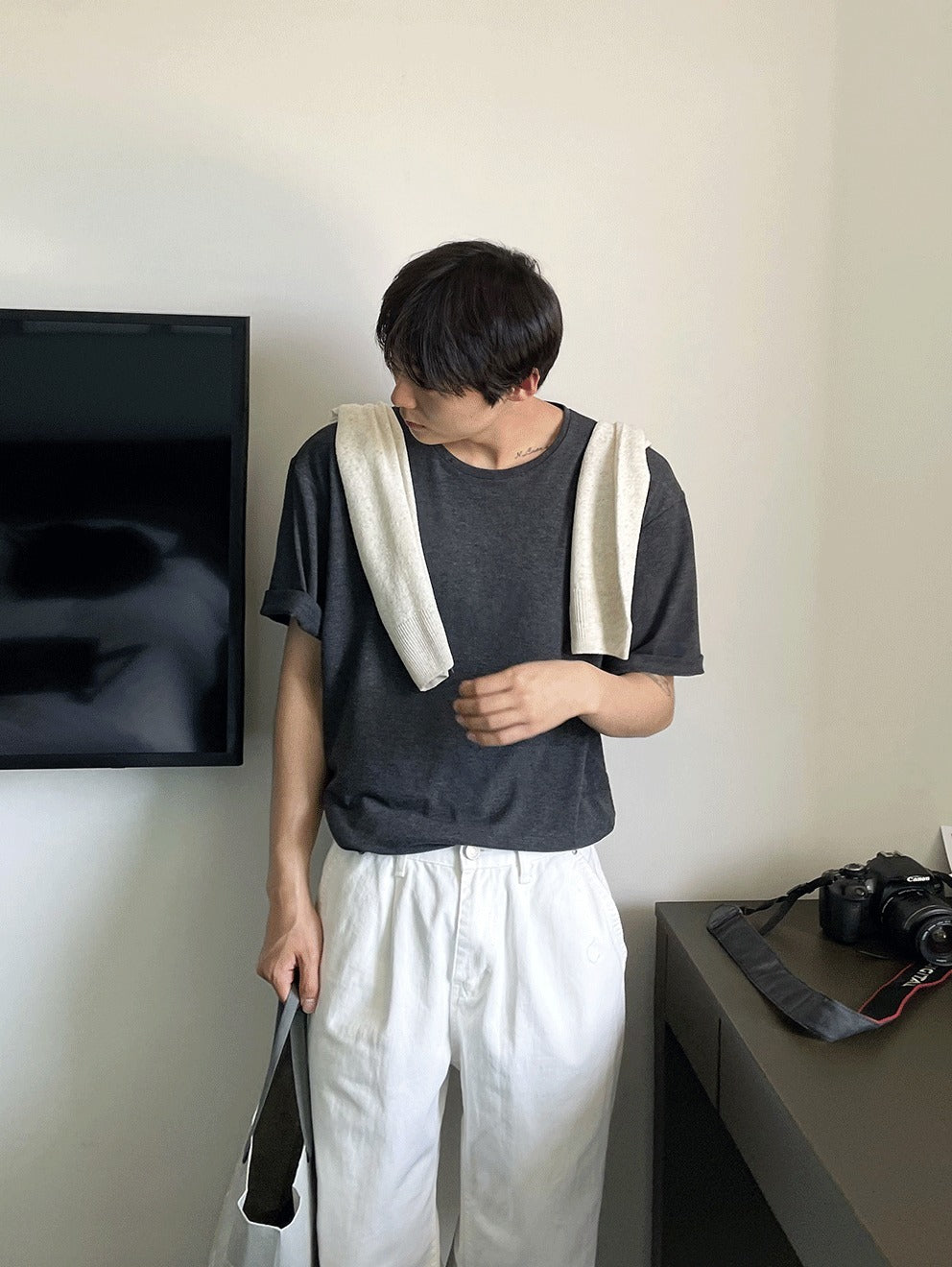 Inner U-Neck Silky Short Sleeve Tee