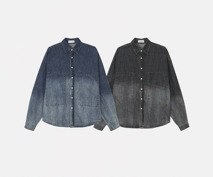 deep gradation denim shirts