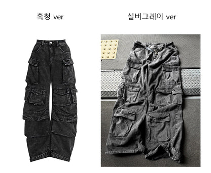 Featherlight Longline Cargo Carpenter Wide Denim