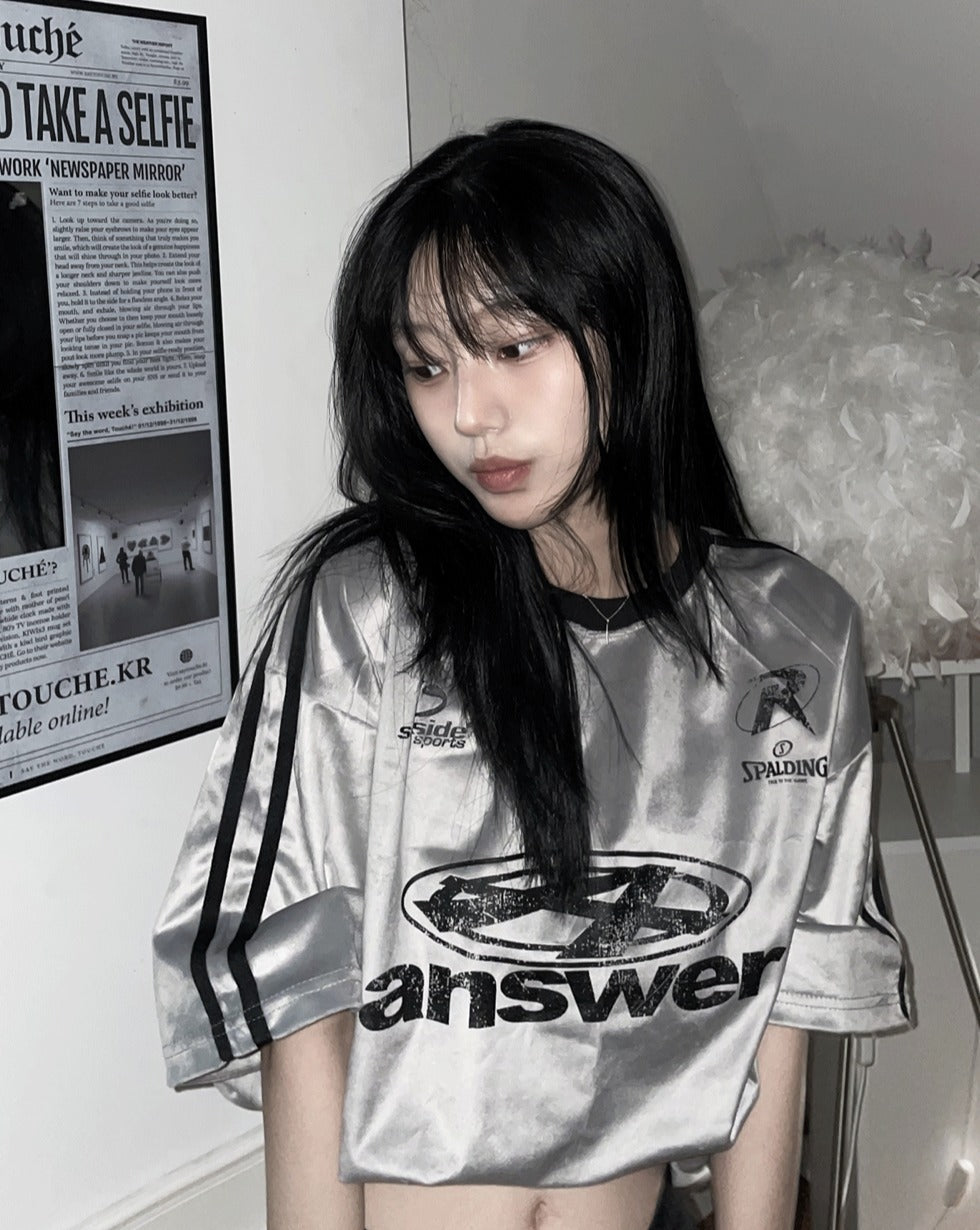 Ferrendy Velvet Track Round Short Sleeve Tee