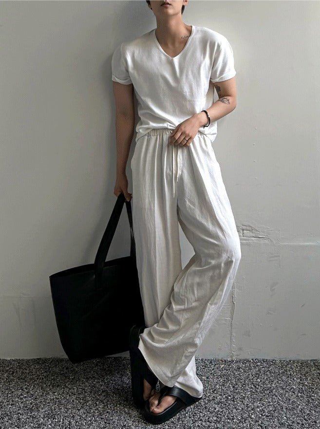 Ice Tencel V-Neck Short Sleeve Knit