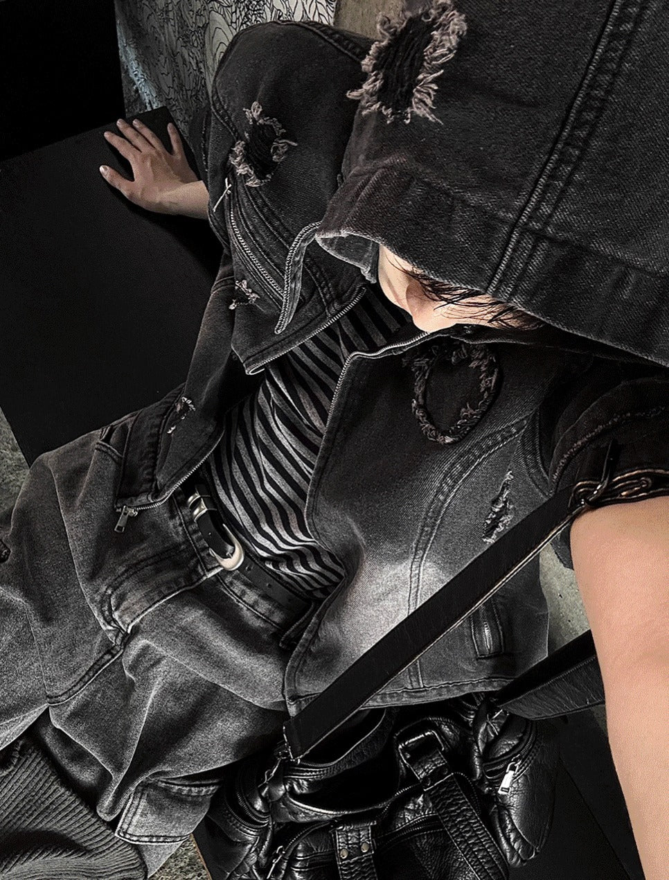 Cray Denim Short-sleeved Hooded Jacket