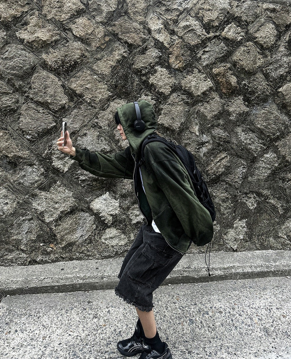 Runderwall Semi-Crop Hoodie Zip-Up