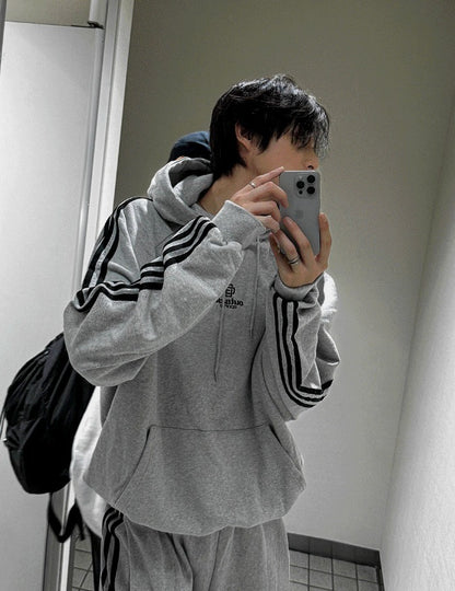 Outside track over hoodie