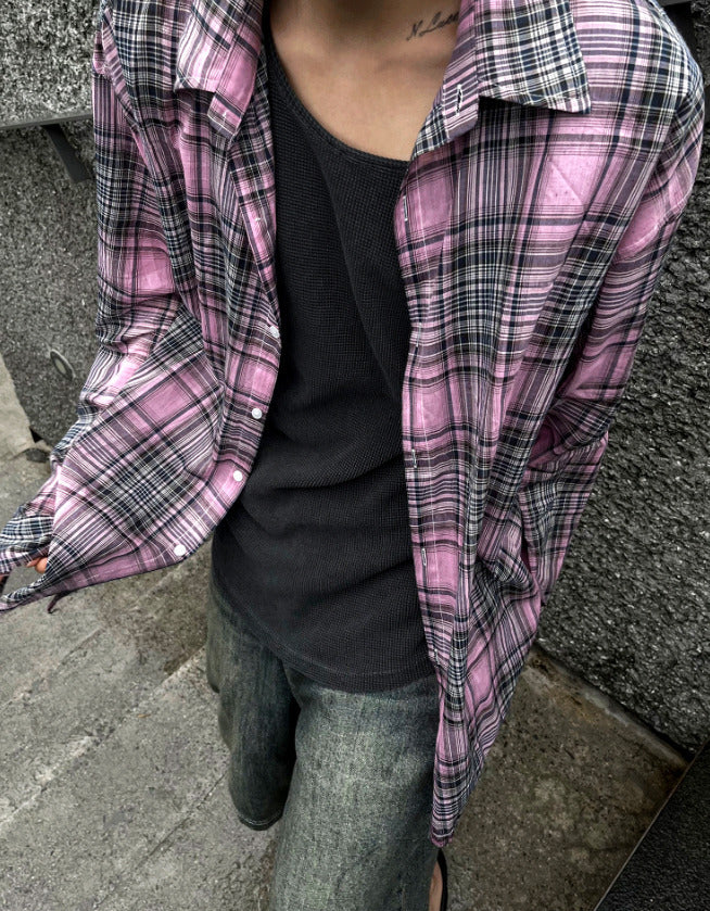 summer check board cutting shirts