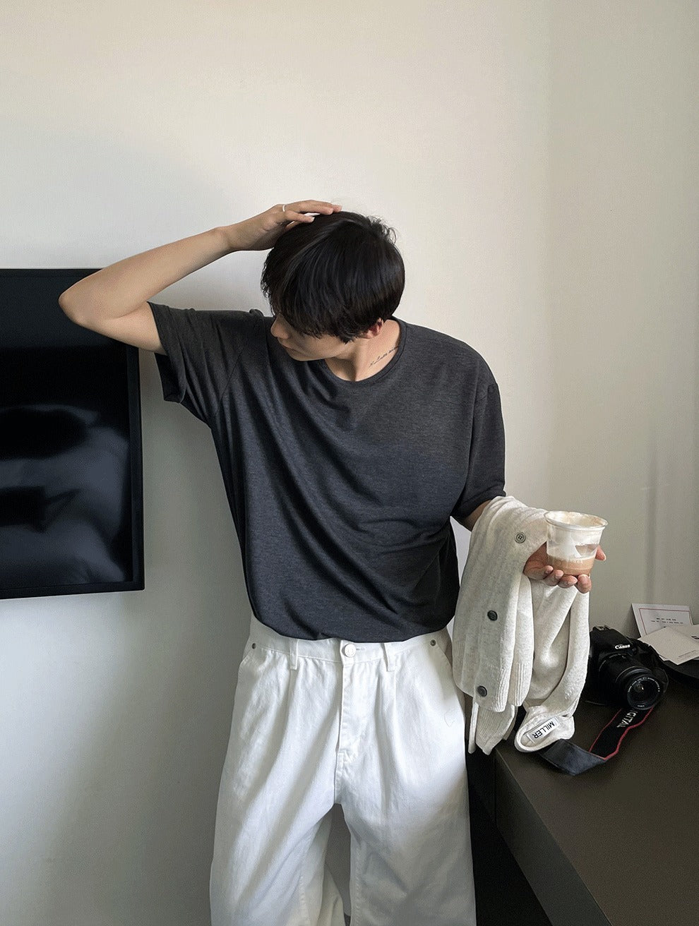Inner U-Neck Silky Short Sleeve Tee