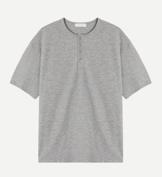 Rashkan Waffle Henley Neck Short Sleeve