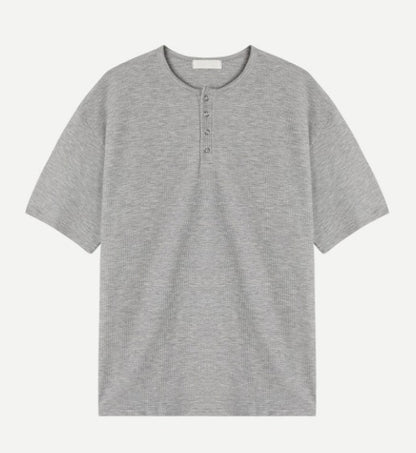 Rashkan Waffle Henley Neck Short Sleeve