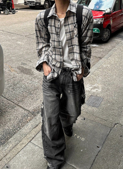 Military Camo Wide Denim